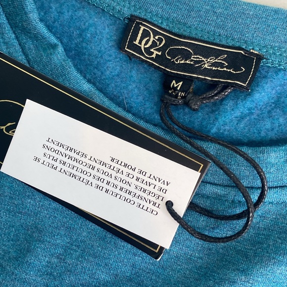 DG2 by Diane Gilman Women’s Teal Green French Ruffled Sweatshirt Size Medium NWT - Picture 6 of 10